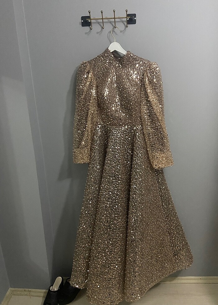 Özel dikim tesettür elbise - Görsel 4