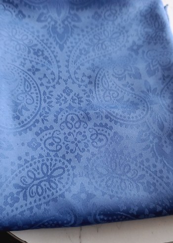 Mavi Dantel Detaylı Bohem Kadın Şalı - Görsel 3