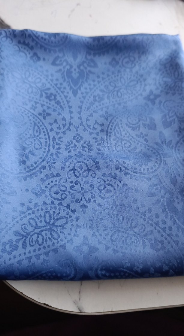 Mavi Dantel Detaylı Bohem Kadın Şalı - Görsel 2