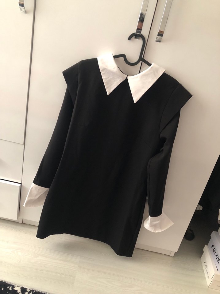 Gömlek Detaylı Kumaş Elbise - Görsel 4