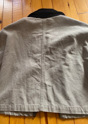 s Beden çeşitli Renk Bej Regular Fit Midi Denim Ceket