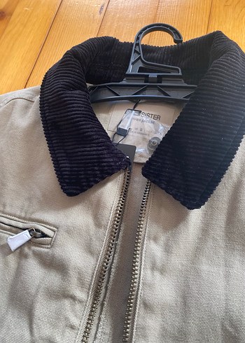 Diğer Bej Regular Fit Midi Denim Ceket