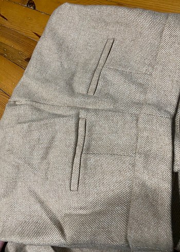 Bej Pilili Kadın Kumaş Pantolon - Görsel 5