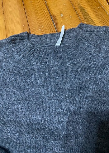 Gri Örgü Kadın Triko Kazak - Görsel 3