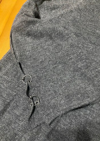 Gri Örgü Kadın Triko Kazak - Görsel 5