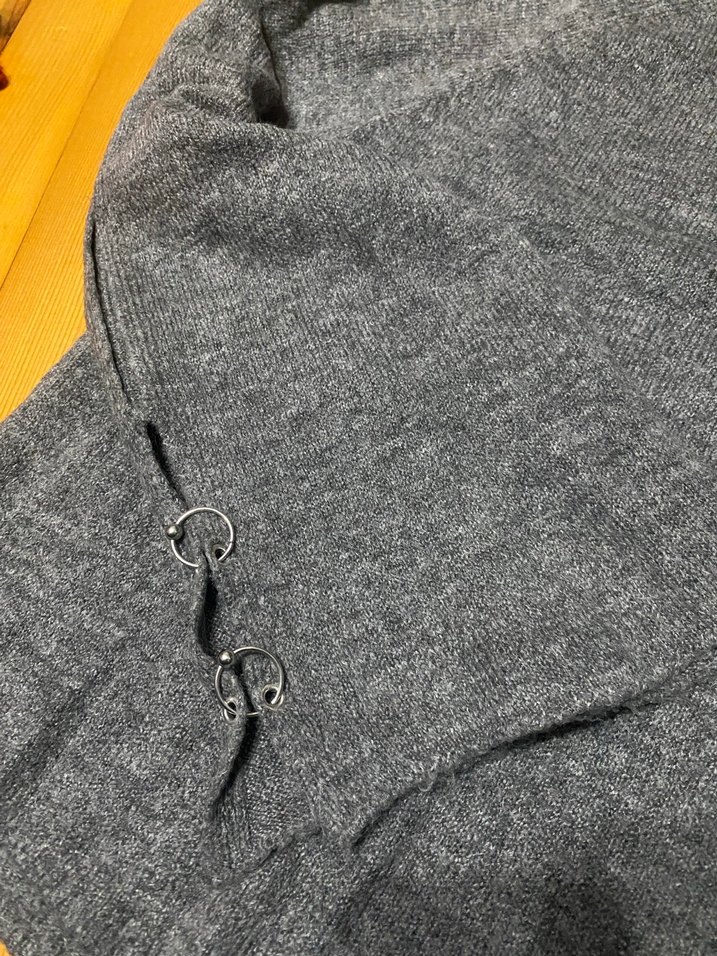 Gri Örgü Kadın Triko Kazak - Görsel 5