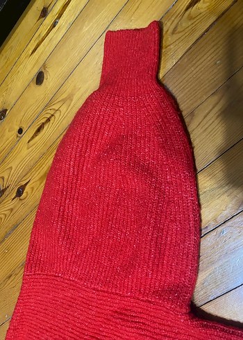 Kırmızı Örgü Kadın Kazak - Görsel 3