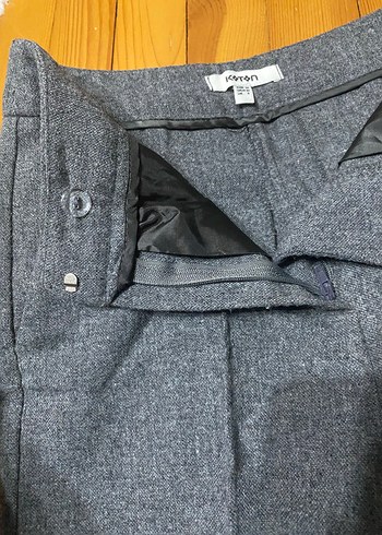 Gri Kadın Düğmeli Kumaş Pantolon - Görsel 5