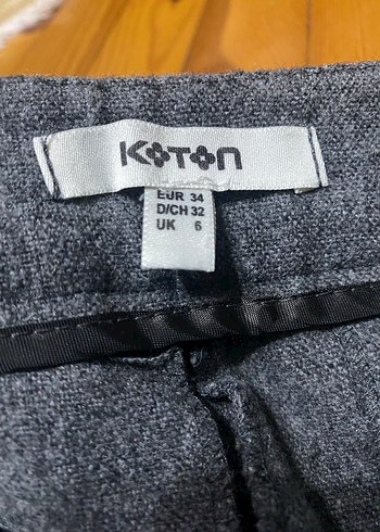 Gri Kadın Düğmeli Kumaş Pantolon - Görsel 3