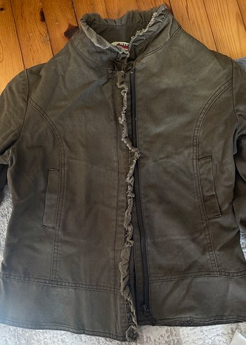 Kadın  Fermuarlı haki/ Kahverengi Ceket - Görsel 2