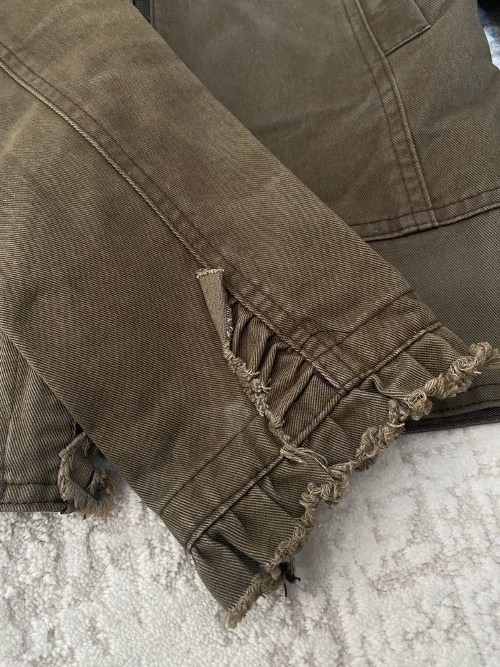 Kadın  Fermuarlı haki/ Kahverengi Ceket - Görsel 4