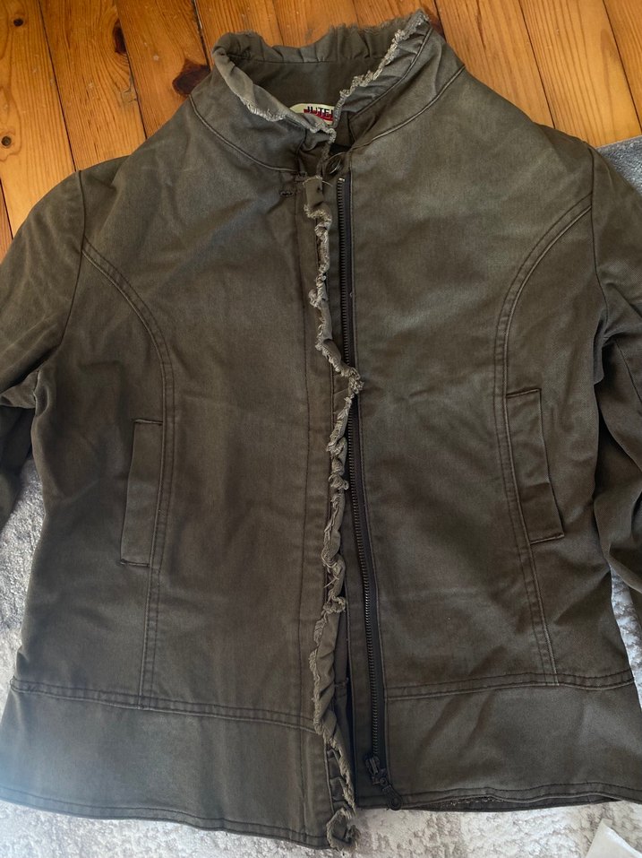 Kadın  Fermuarlı haki/ Kahverengi Ceket - Görsel 2