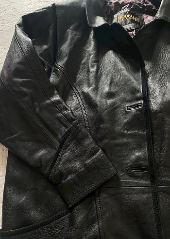 Haliki deri 90lar Vintage Modello Marka ceket - Görsel 4