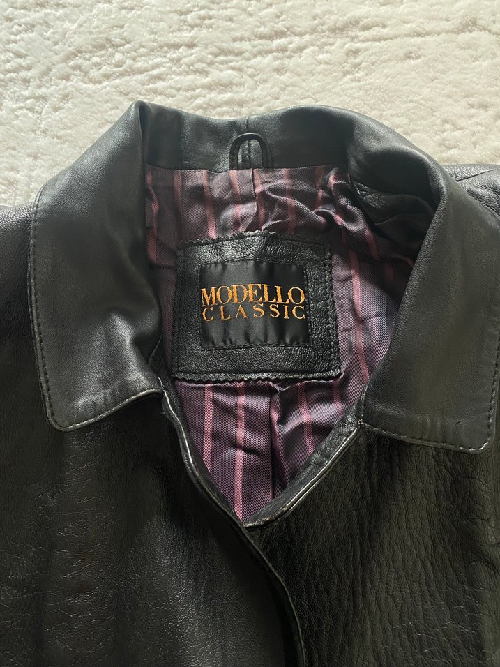 Haliki deri 90lar Vintage Modello Marka ceket - Görsel 5