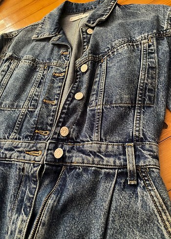 xs Beden mavi Renk Mango Denim Elbise