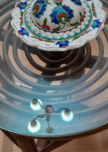 Turkuaz Çiçek Desenli Geleneksel Şekerlik - Görsel 4