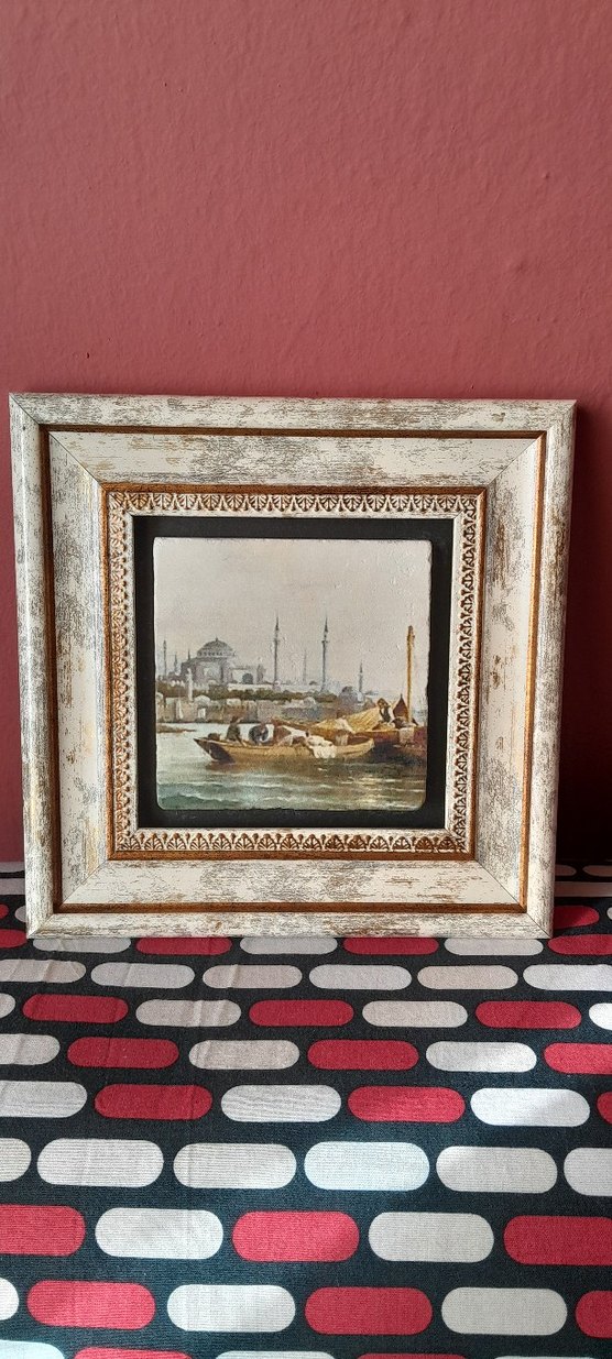 Beyaz Çerçeveli İstanbul Manzarası Tablolar - Görsel 3