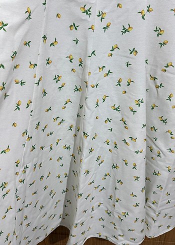 Limon desenli uzun kadın elbise - Görsel 6