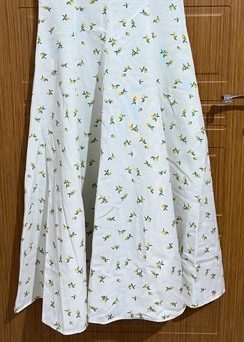 Limon desenli uzun kadın elbise - Görsel 3