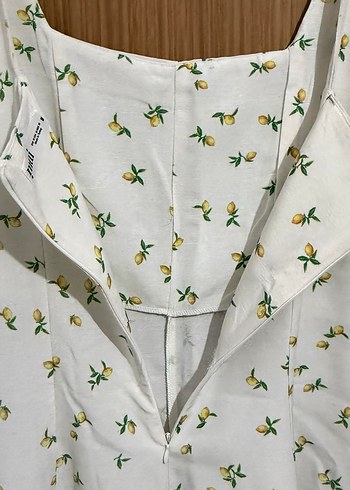 Limon desenli uzun kadın elbise - Görsel 10