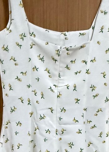 Limon desenli uzun kadın elbise - Görsel 9