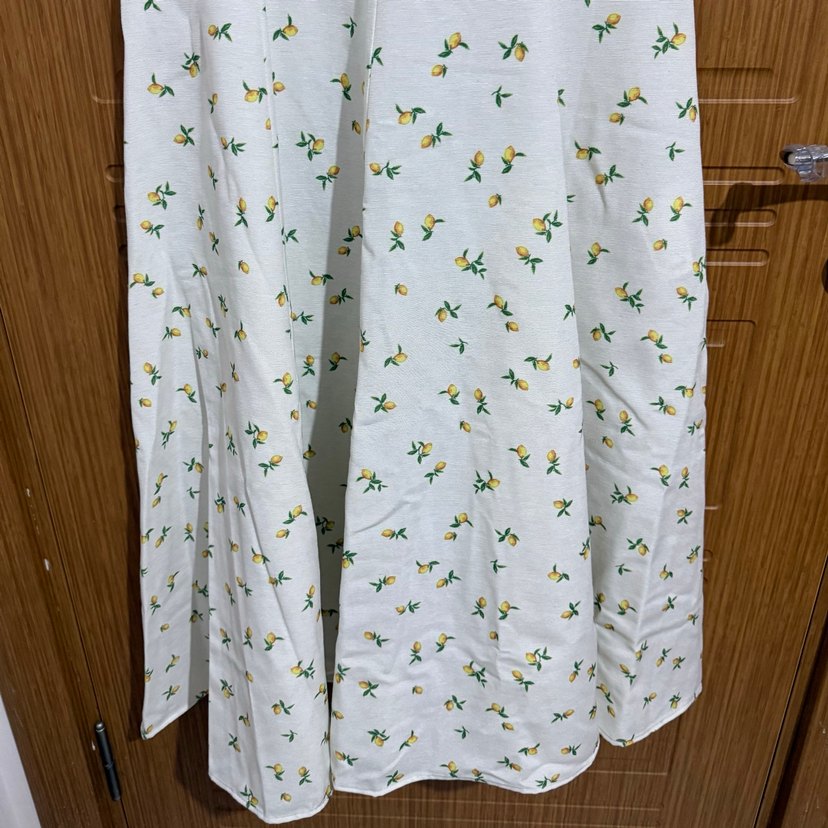 Limon desenli uzun kadın elbise - Görsel 5