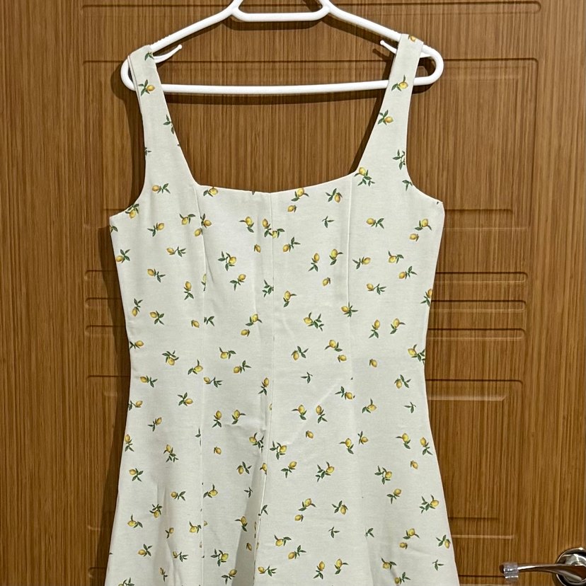 Limon desenli uzun kadın elbise - Görsel 2