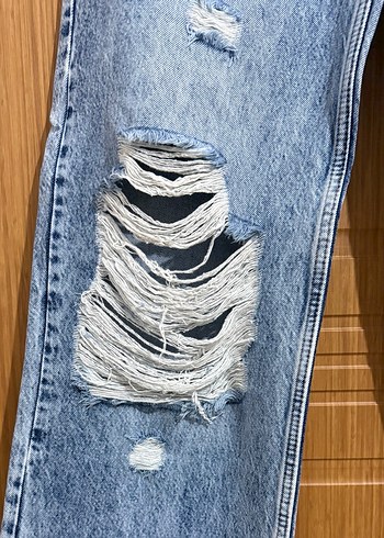 Yırtık Wide Leg Jeans - Görsel 2