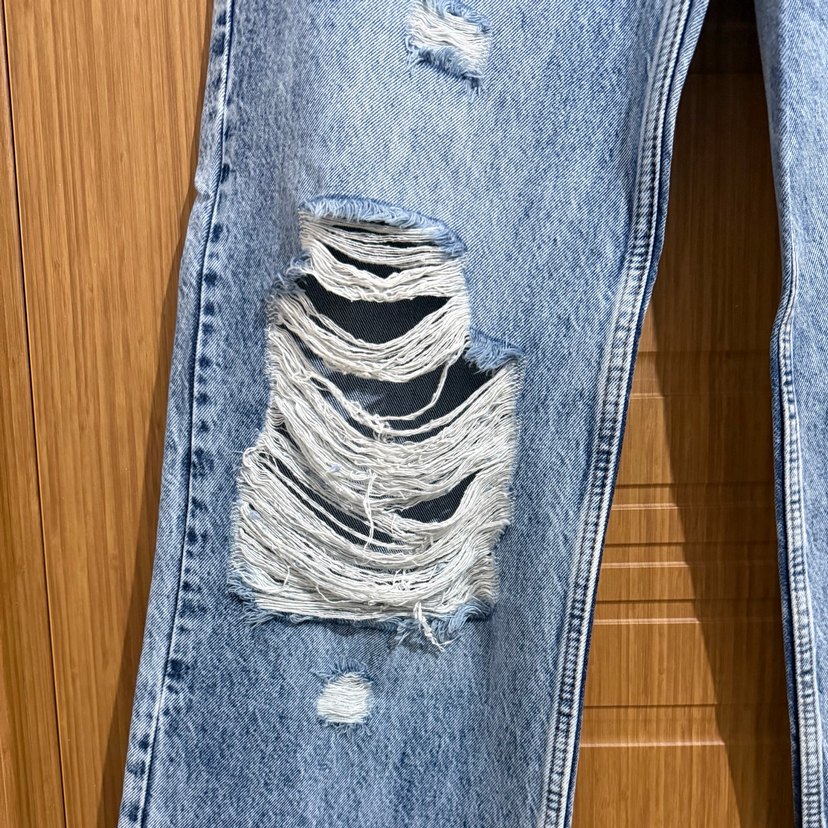 Yırtık Wide Leg Jeans - Görsel 2