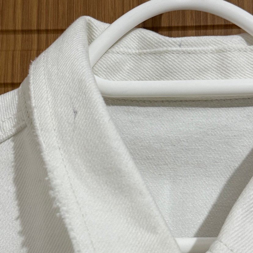 Kadın Beyaz Düğmeli Kot Ceket - Görsel 5