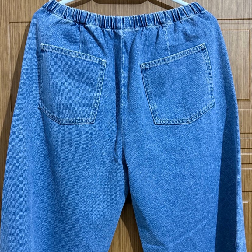 Mavi Bol Kesim Kadın Denim Pantolon - Görsel 4