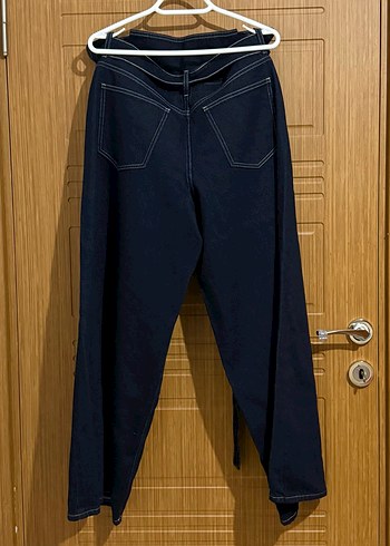 Next Denim Paper Bag Detail Super Wide Leg Jeans - Görsel 3