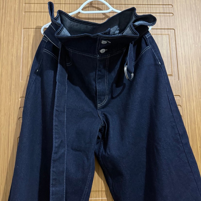 Next Denim Paper Bag Detail Super Wide Leg Jeans - Görsel 2