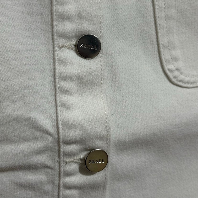 Düğmeli Beyaz Etek - Görsel 3