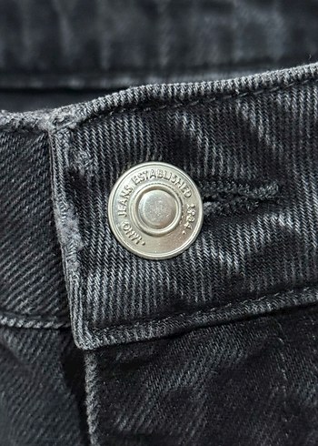 Kadın Siyah Yüksek Bel Geniş Paça Kot - Görsel 3