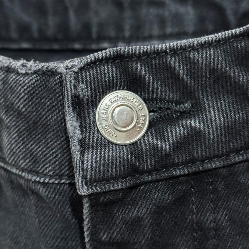 Kadın Siyah Yüksek Bel Geniş Paça Kot - Görsel 3