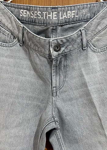 Gri düşük bel soft flared kadın denim - Görsel 3