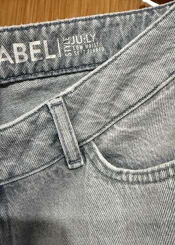 Gri düşük bel soft flared kadın denim - Görsel 4