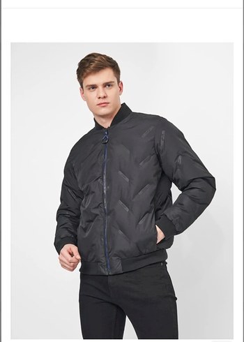 Pull and Bear Sik Siyah Kapitone Bomber Ceket