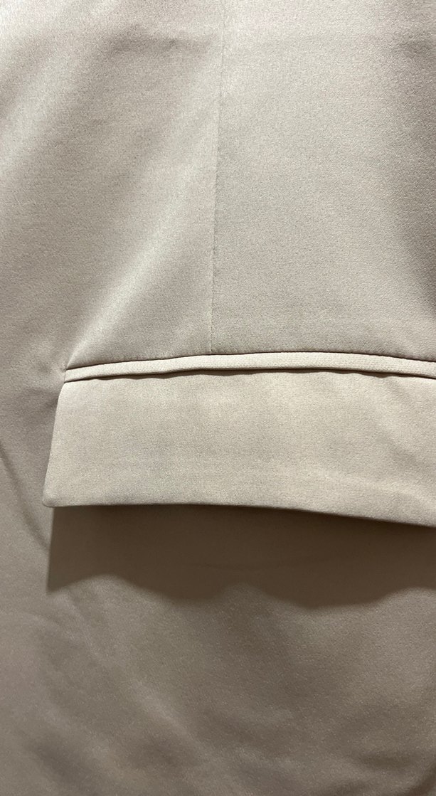 Bej Düğmeli Midi Kadın Blazer Ceket - Görsel 2