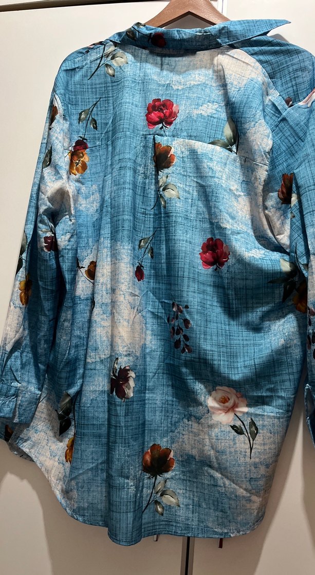 Bohem Uzun Kollu Düğmeli Kadın Gömlek - Görsel 2