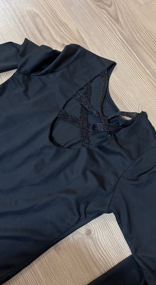 Uzun Kollu Siyah elbise - Görsel 3