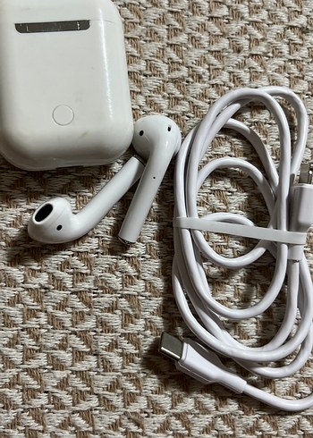 Beyaz Kablosuz Kulaklık ve Şarj Kutusu - Görsel 2