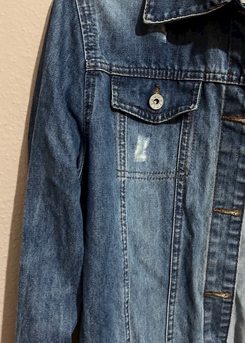 Kadın Mavi Düğmeli Denim Ceket - Görsel 2