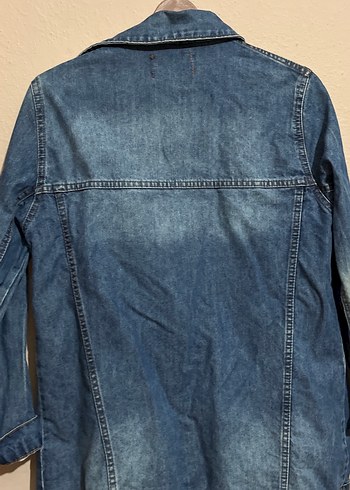 Kadın Mavi Düğmeli Denim Ceket - Görsel 5