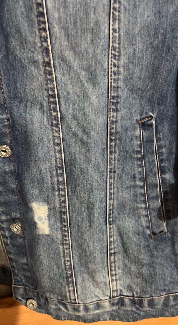 Kadın Mavi Düğmeli Denim Ceket - Görsel 3