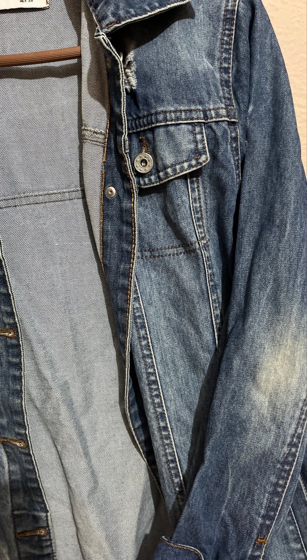 Kadın Mavi Düğmeli Denim Ceket - Görsel 4