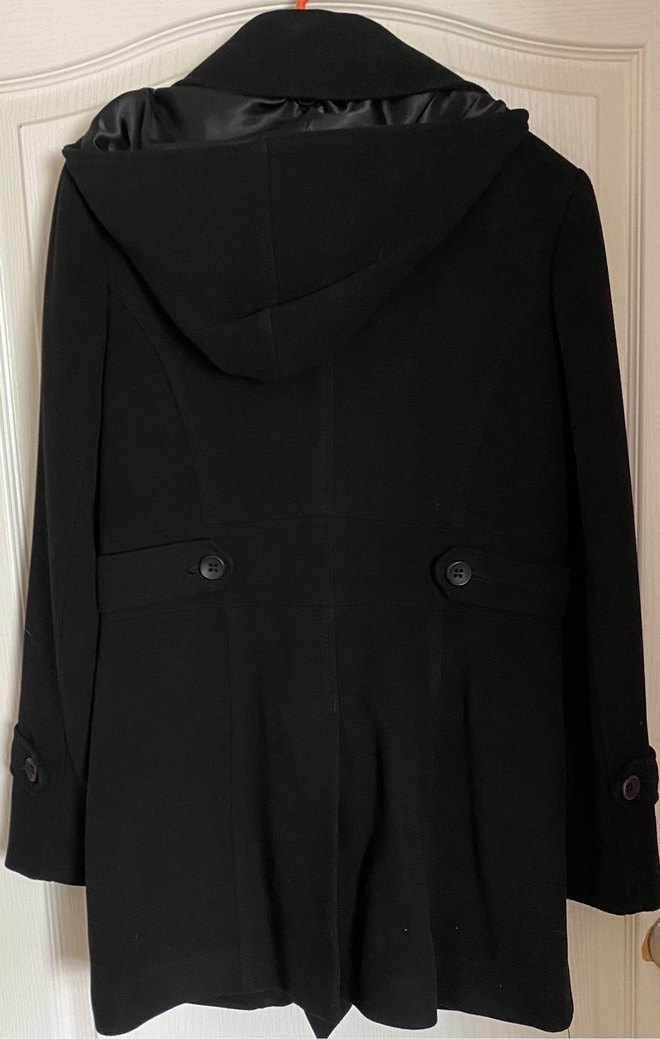 Siyah Çift Düğmeli Kaban - Görsel 2