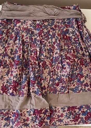 Bohem Çok Renkli Desenli Midi Etek - Görsel 2