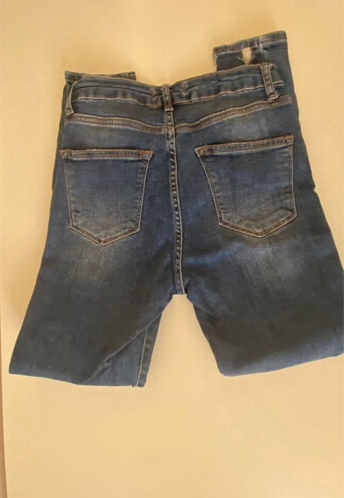 Yırtık Detaylı Mavi Kadın Skinny Jean - Görsel 2